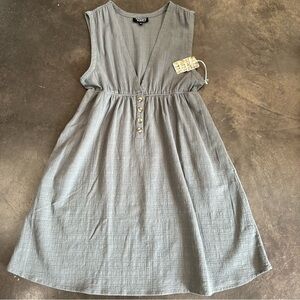 NWT Known Supply Textured Gray GOTS Certified Organic Mika Dress